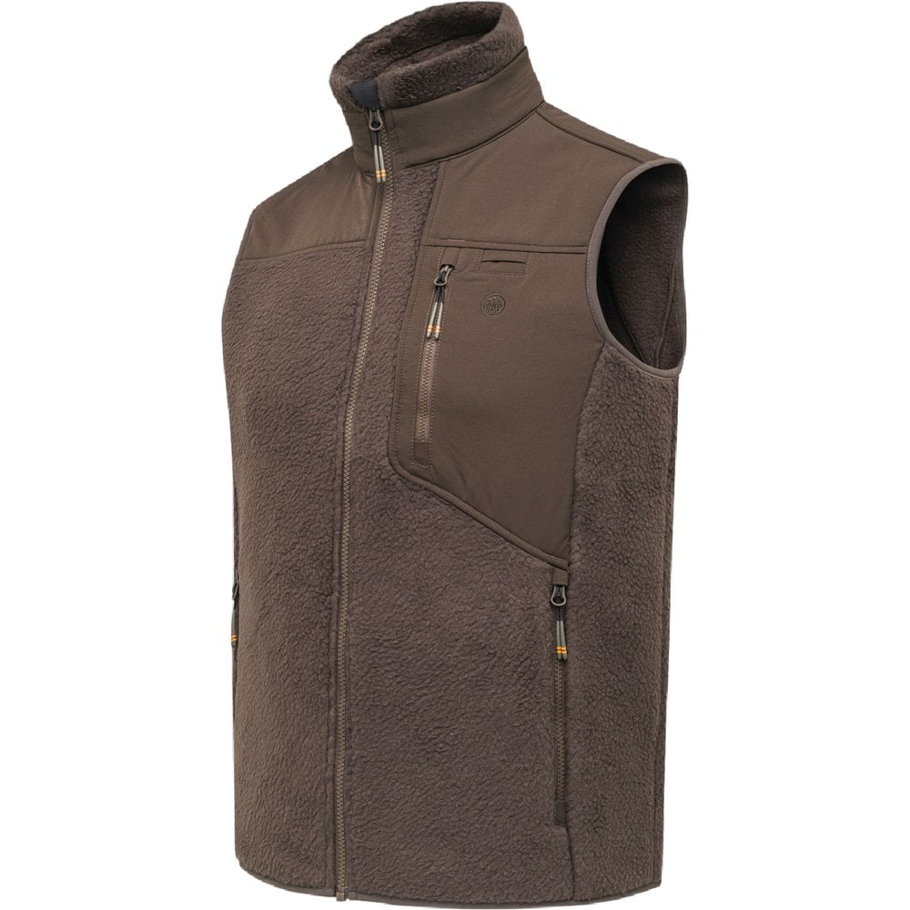 Halifax Sherpa Fleece Vest Brown Bark
