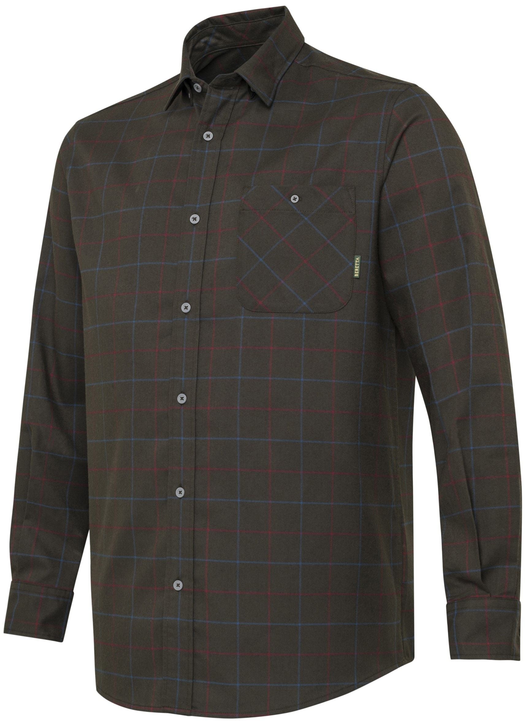 Jargo Stretch Shirt Bark/Burgundy Check