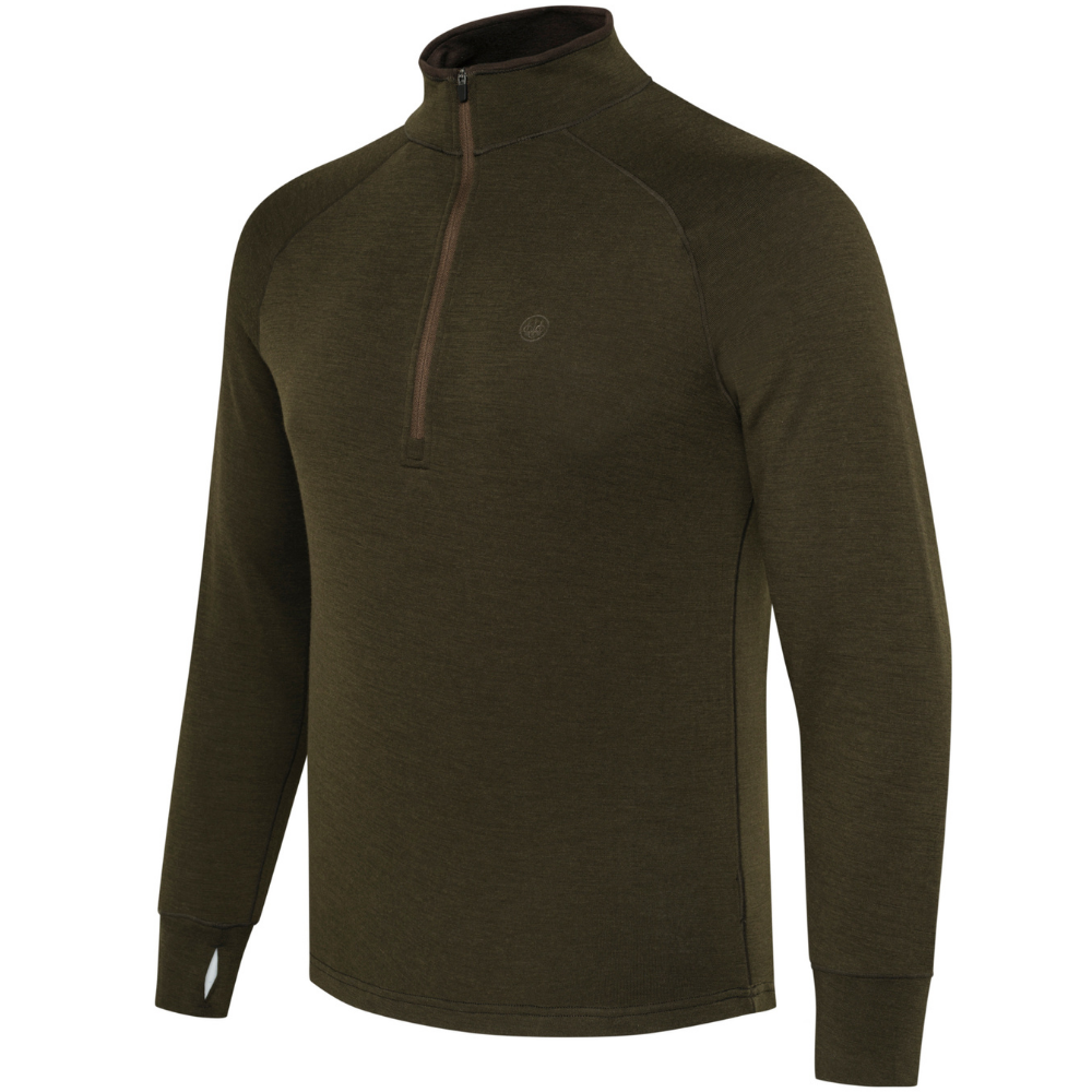 M's Glider Merino Half Zip Sweater Green Moss