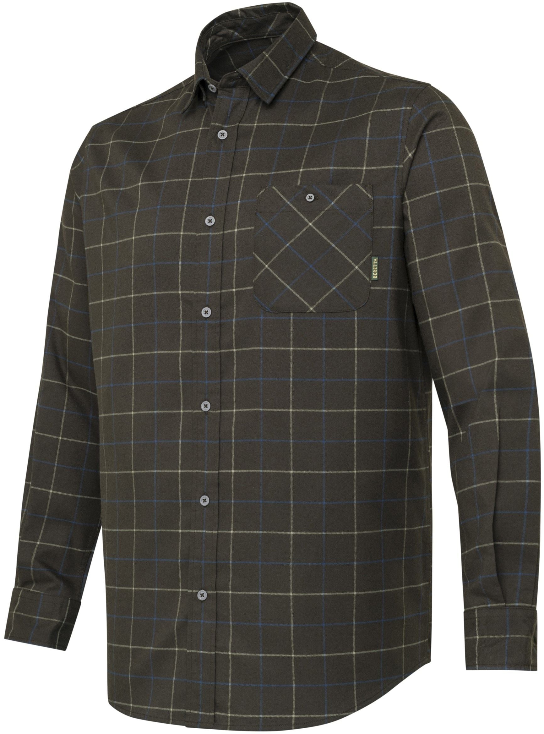 M's Jargo Stretch Shirt Bark & Sage Check