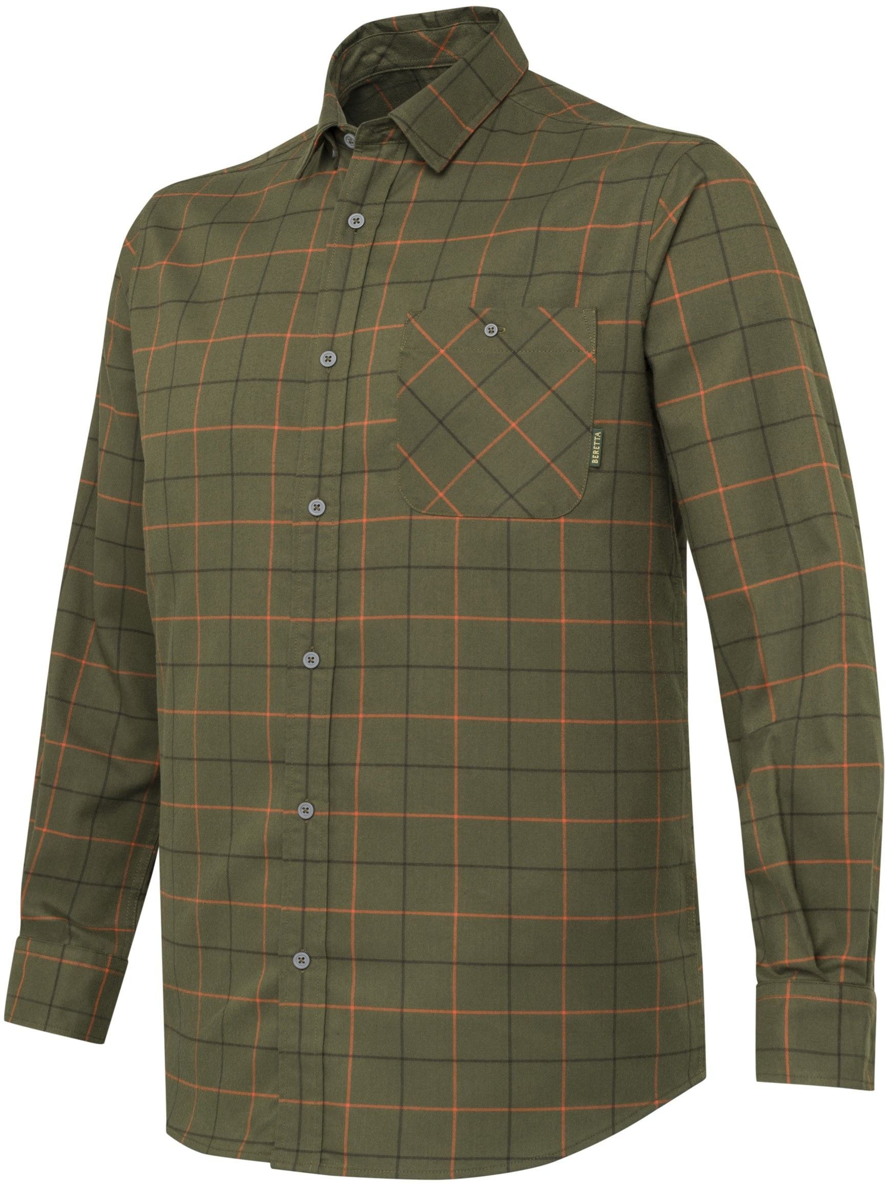 M's Jargo Stretch Shirt Green Pumkin Check