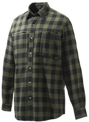 M's Overshirt Zippered Pocket Green & Black Check
