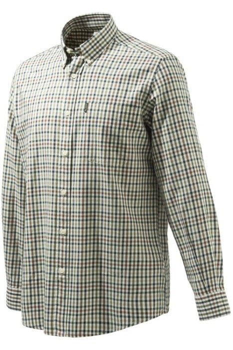 Wood Button Down Shirt Green & Haselnut Check