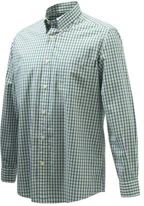 Wood Button Down Shirt Green & Purple Check