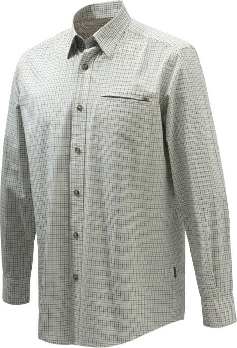 Wood Plain Collar Shirt Green & Haselnut Check