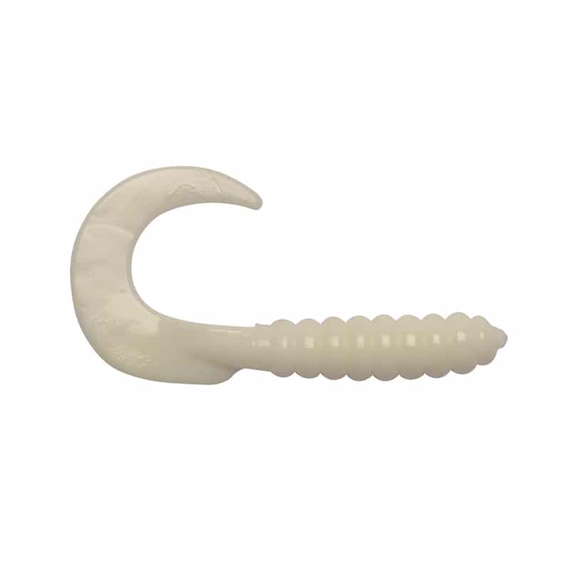 Big Bite Baits Curl Tail Grub White 7cm 10-pack