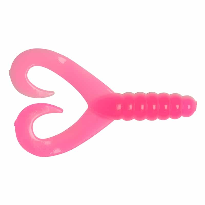 Big Bite Baits Twin Tail Grub Pink/White 7cm 10-pack