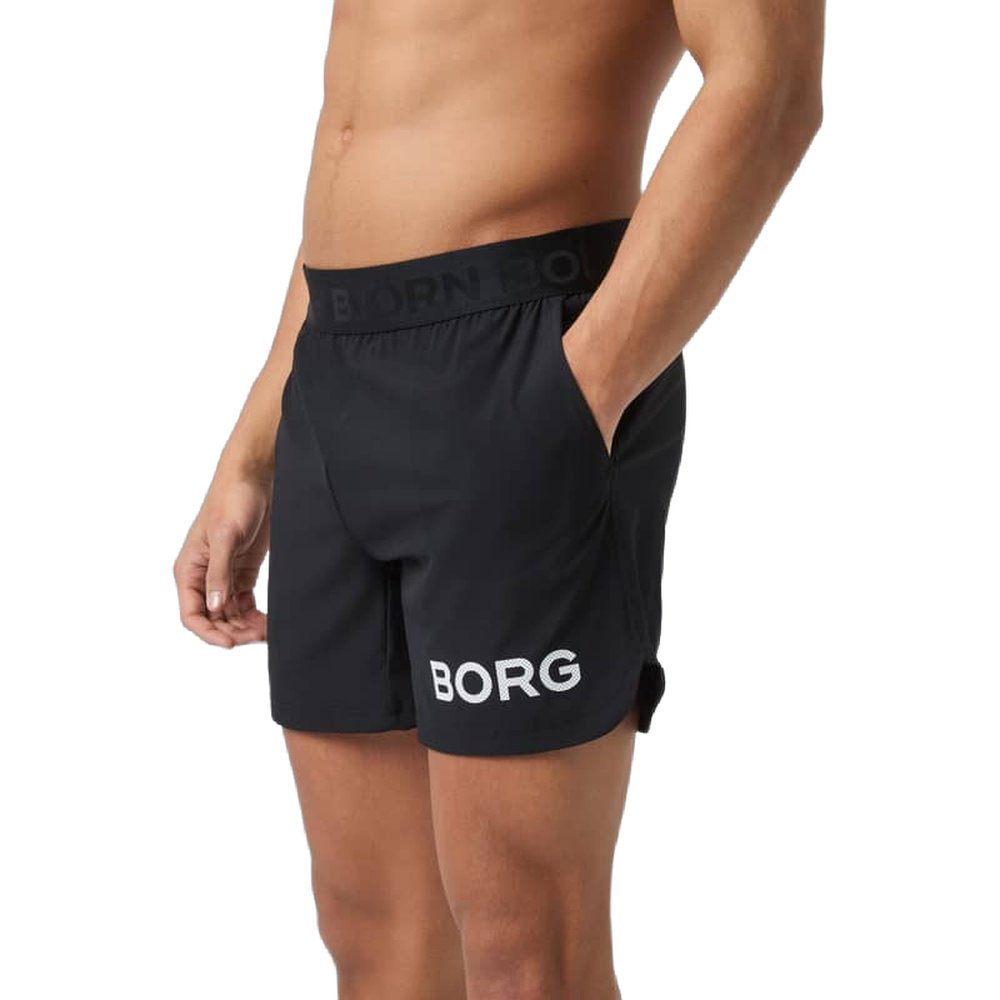 Borg 6" Shorts Black White Logo