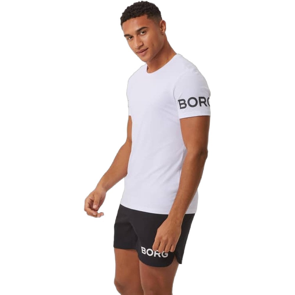 Borg T-Shirt White Black Logo