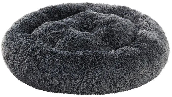 Fluffy Calming Bed Dark Grey L
