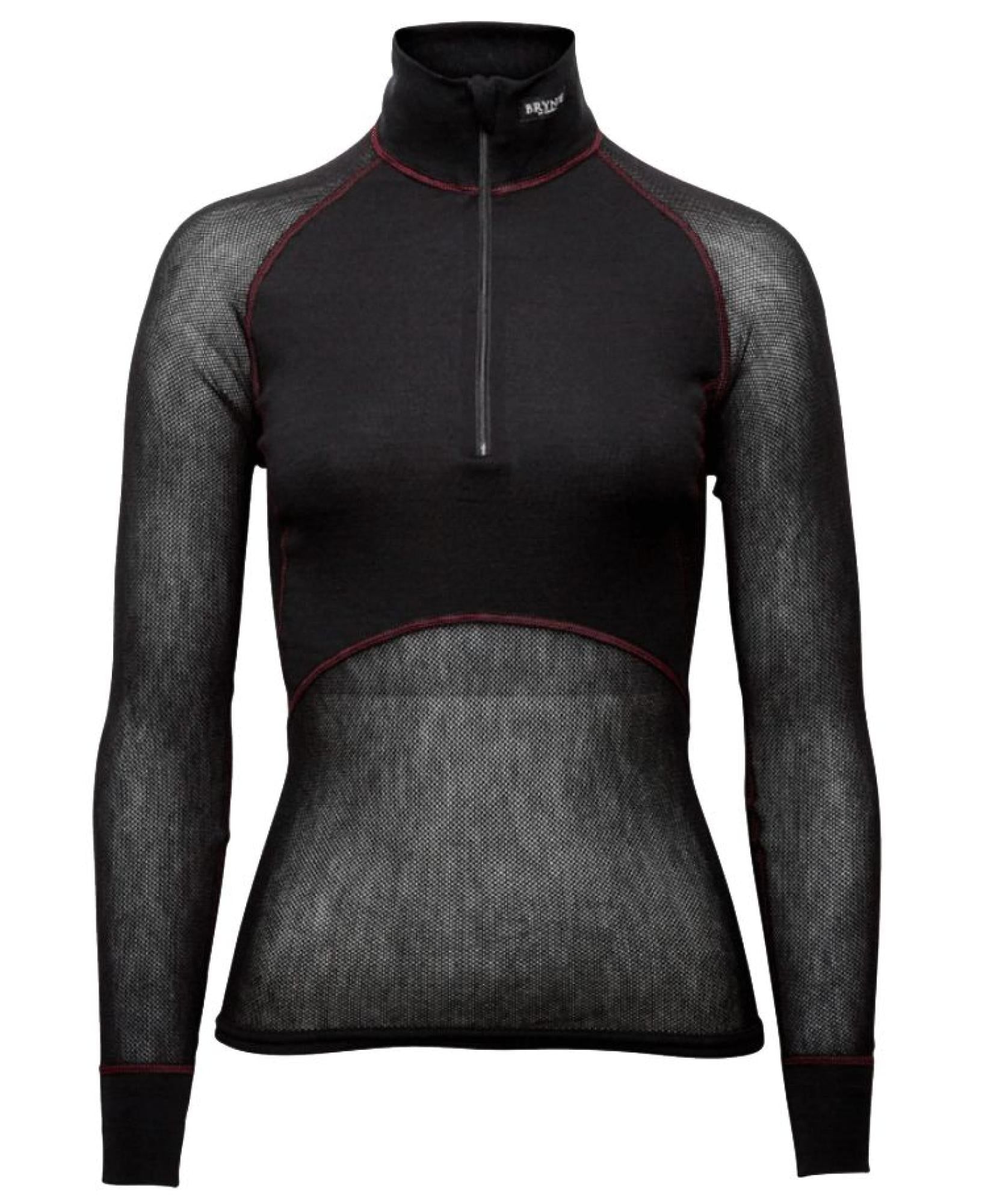 Wool Thermo Light Zip-polo 3/4 W's Black