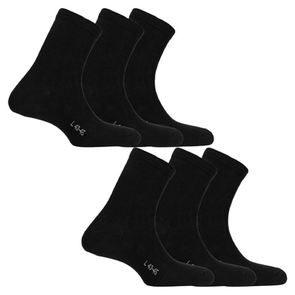 6Pk Cotton Socks Black