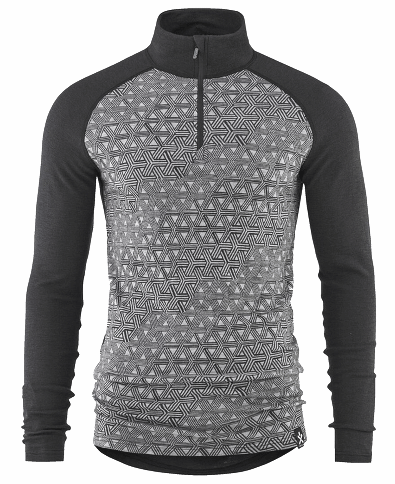 Geo Merino Wool Halfzip Dgrey