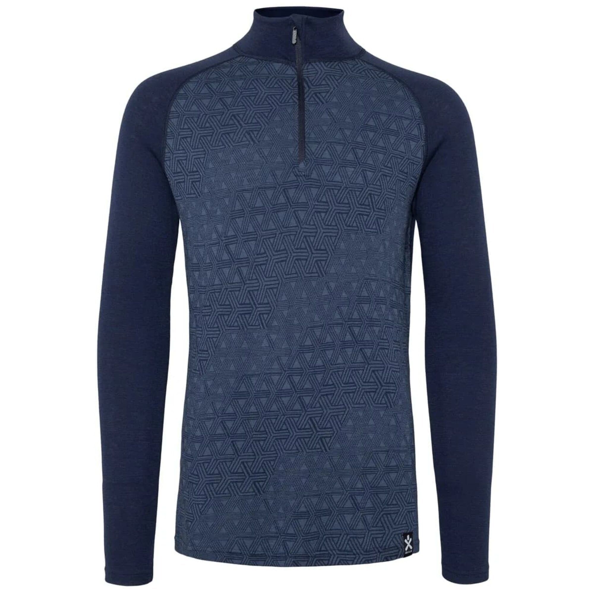Geo Merino Wool Halfzip Navy