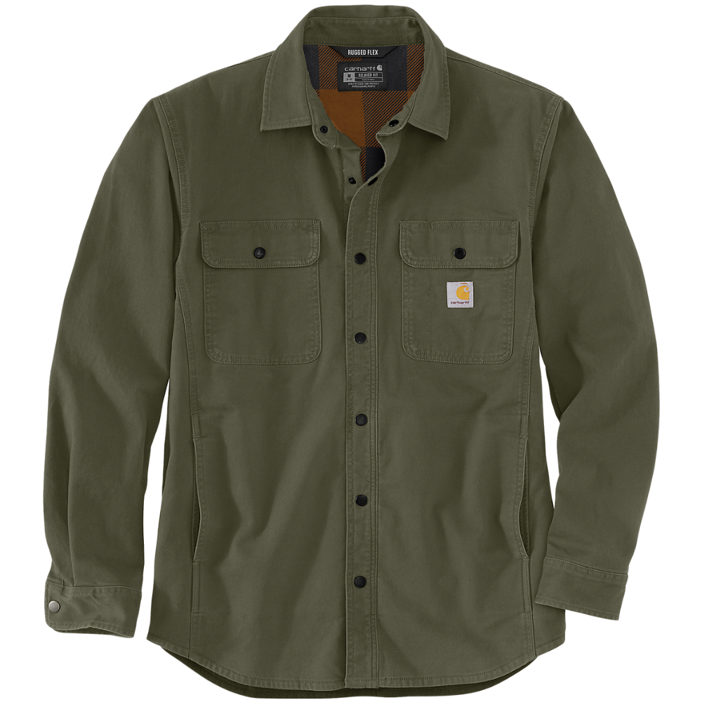 Carhartt M's Canvas Fleece-Lined Shirt Jacket Basil