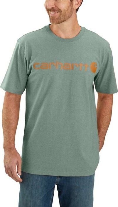 Carhartt M's Core Logo T-Shirt S/S Leaf Green Heather