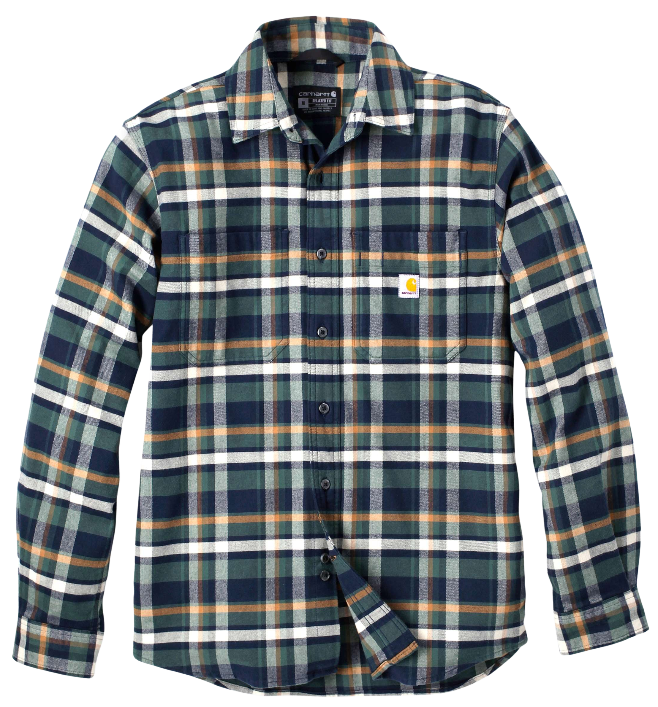Carhartt M's Flannel L/S Plaid Shirt Navy