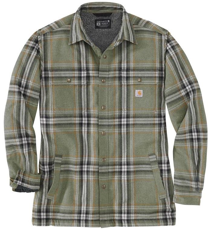 Carhartt M's Flannel Sherpa Lined Shirt Jacket Basil