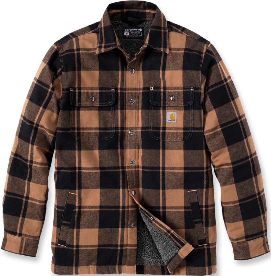 Carhartt M's Flannel Sherpa Lined Shirt Jacket Carhartt® Brown