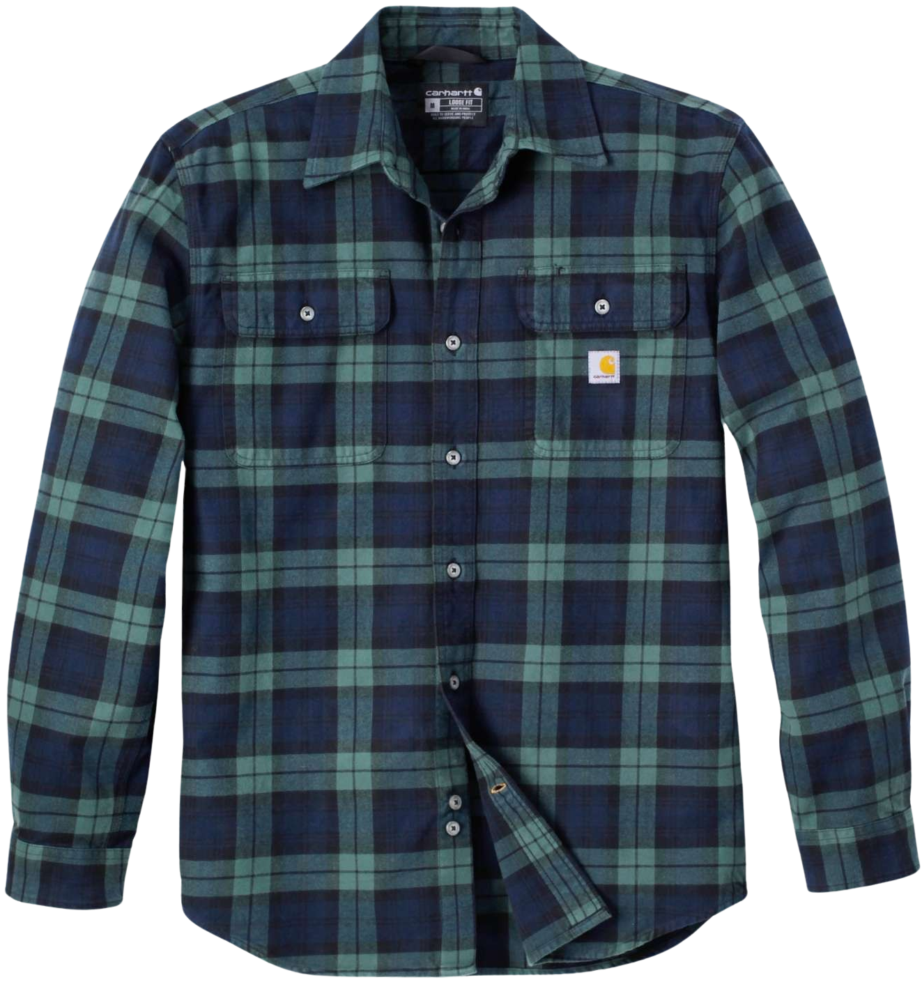 Carhartt M's Heavy Flannel L/S Plaid Shirt Frosted Balsam