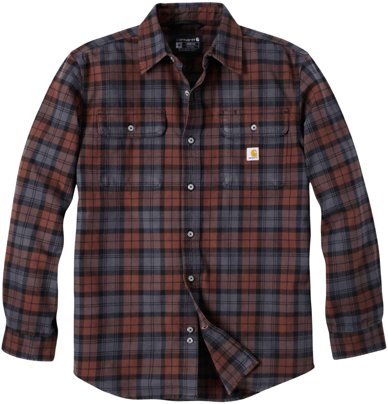 Carhartt M's Heavy Flannel L/S Plaid Shirt Mocha