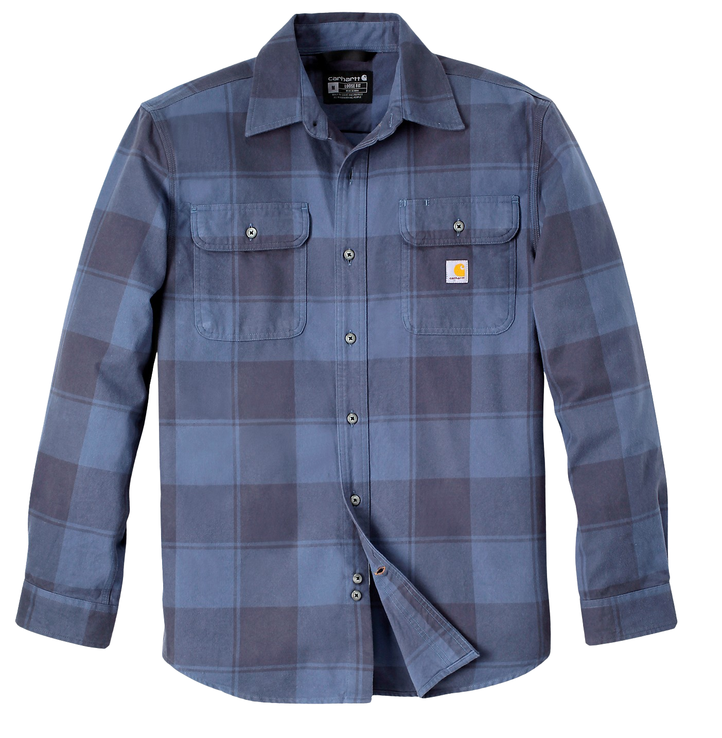 Carhartt M's Heavy Flannel L/S Plaid Shirt Navy
