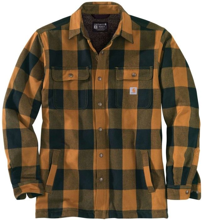 Carhartt M's Hubbard Sherpa Lined Shirt Jac Carhartt Brown