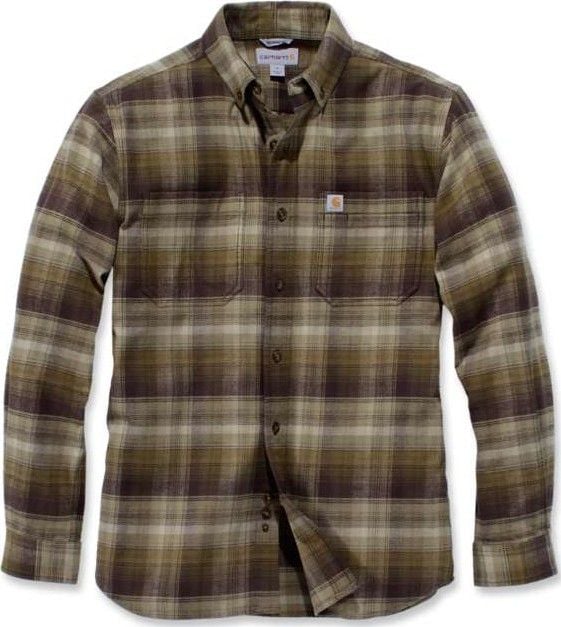 Carhartt M's L/S Rugged Flex Hamilton Plaid Shirt Fir Green