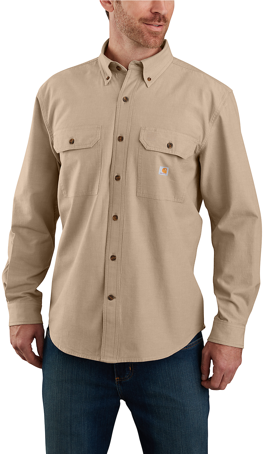 Carhartt M's Loose Chambray L/S Shirt Dark Tan Chambray
