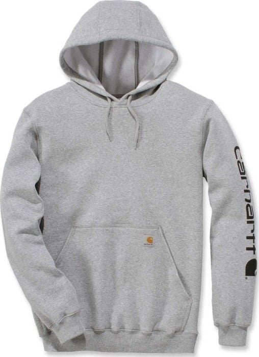 Carhartt M's Sleeve Logo Hooded Sweatshirt Heather Grey/Black