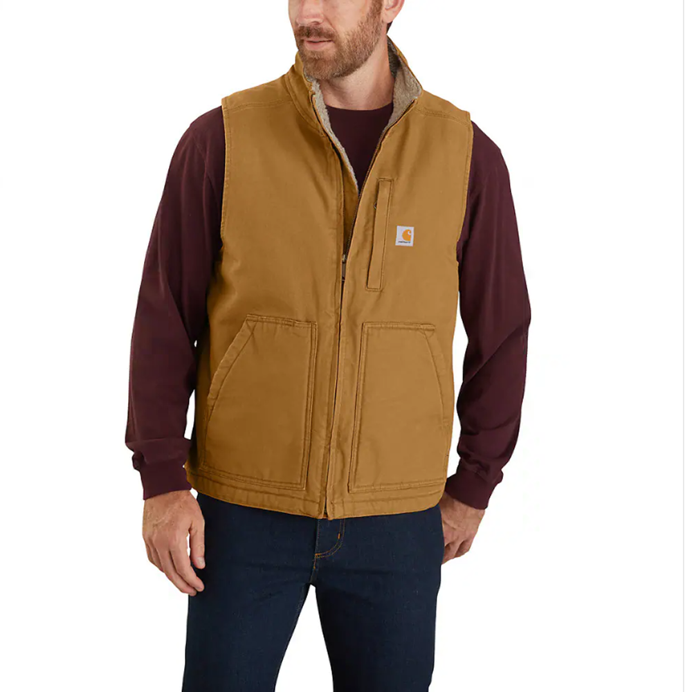 Carhartt M's Washed Duck Lined Mockneck Vest - Loose Fit Carhartt® Brown