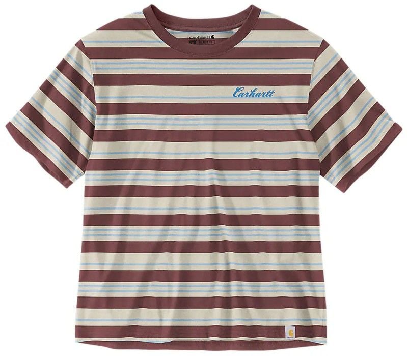Carhartt W's Fiber Series Striped S/S T-Shirt Barnwood Stripe Erie