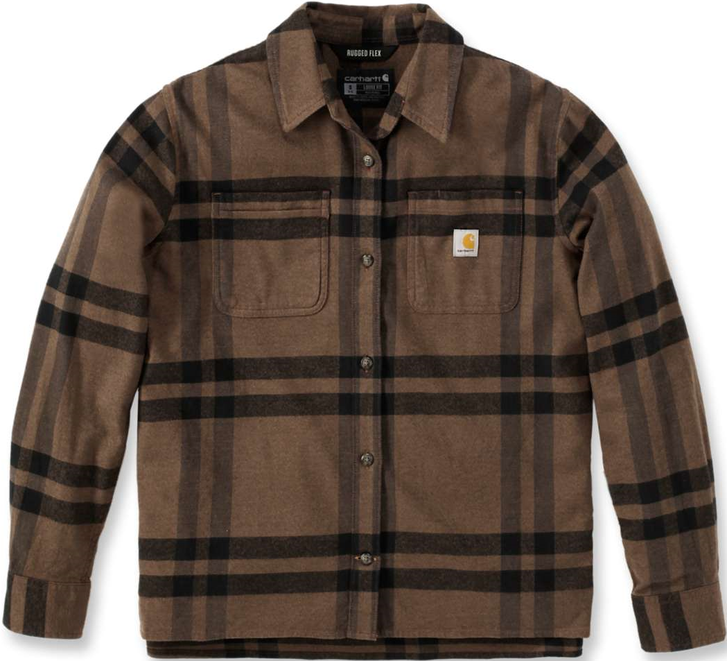 Carhartt W's Midweight Flannel L/S Plaid Shirt Carhartt Brown Heather
