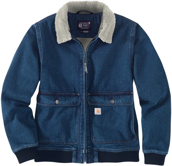 Carhartt W's Relaxed Fit Denim Sherpa Lined Jacket Beech
