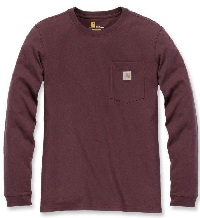 Carhartt W's Workwear Pocket L/S T-Shirt Deep Wine
