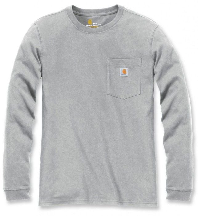 Carhartt W's Workwear Pocket L/S T-Shirt Heather Grey