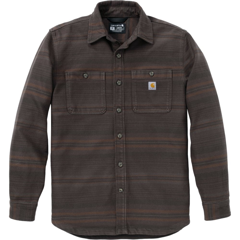 Everett Loose Ls Plaid Shirt Dark Clove