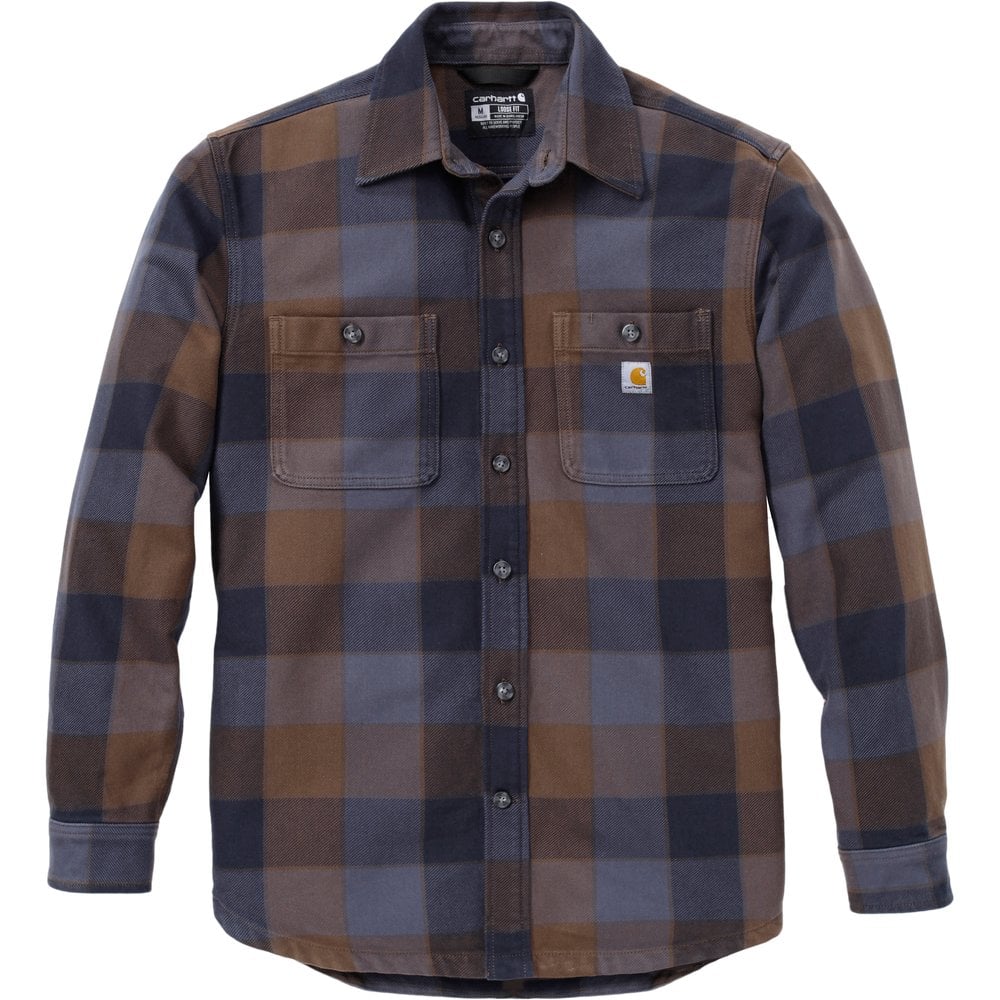 Everett Loose Ls Plaid Shirt Navy