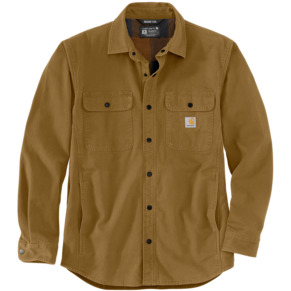 M's Canvas Fleece-Lined Shirt Jacket Oak Brown