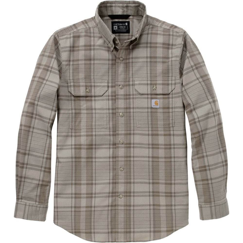 M's Fort Loose LS Plaid Shirt Gray Dunes