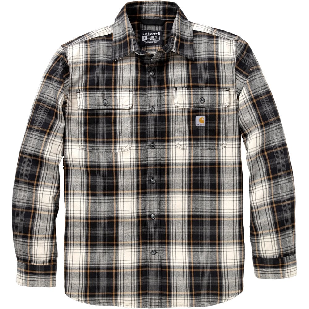 M's Hubbard Loose LS Plaid Shirt Black