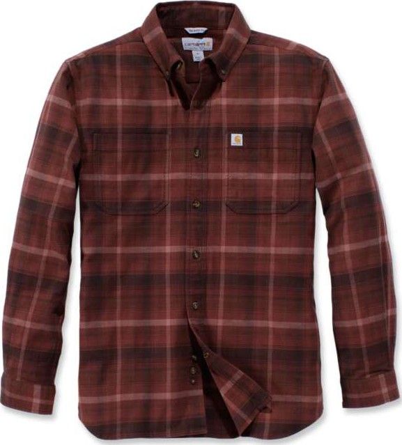 M's L/S Rugged Flex Hamilton Plaid Shirt Dark Chedar