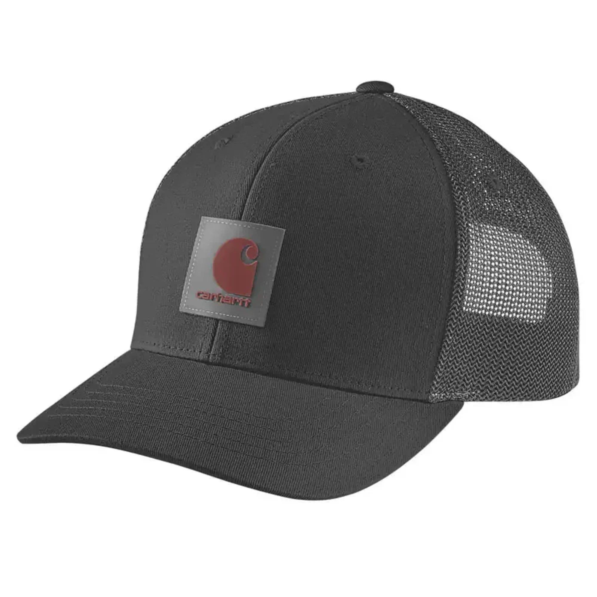 Twill Mesh-Back Logo Patch Cap Black