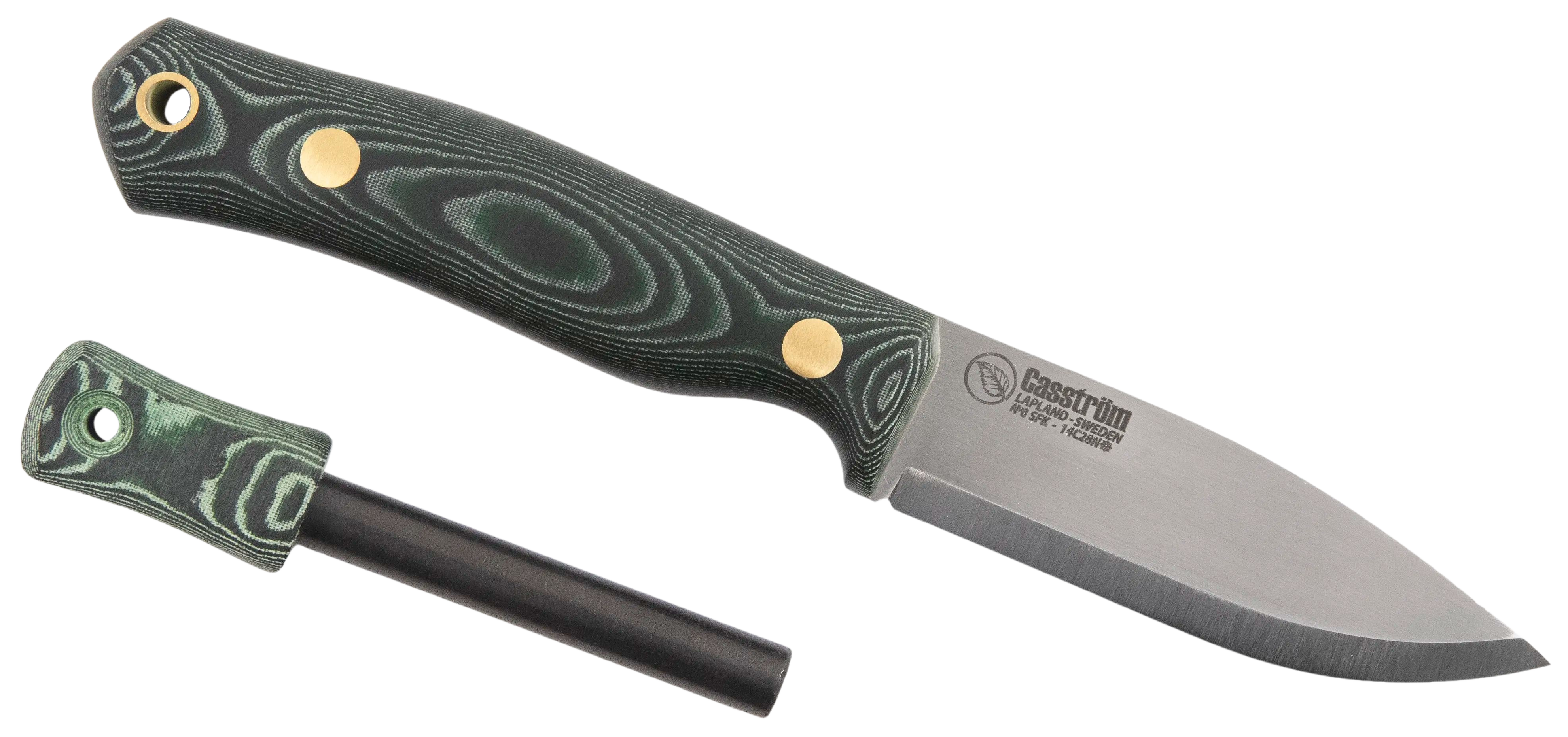 No.8 SFK Grön Micarta med Tändstål