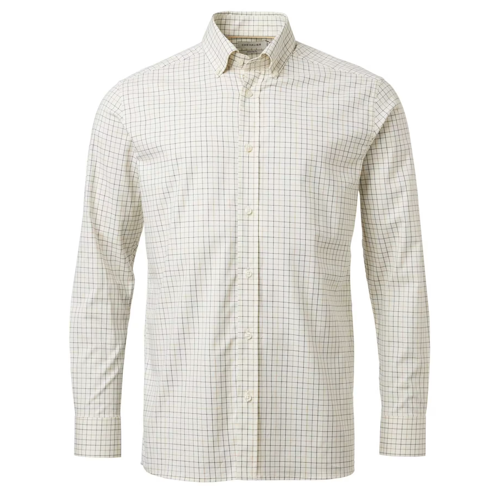 Baron Shooting Fit Stretch Shirt Men Stormy Blue Tattersall