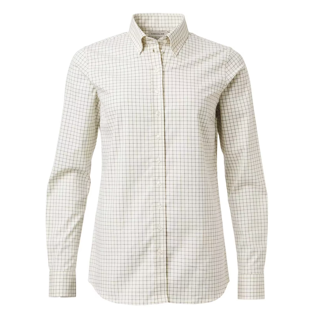 Florence Shooting Fit Stretch Shirt Women Highland Green Tattersall