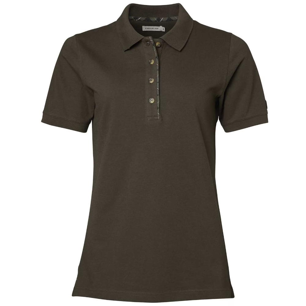 Gwyn Polo Shirt Women Leather Brown