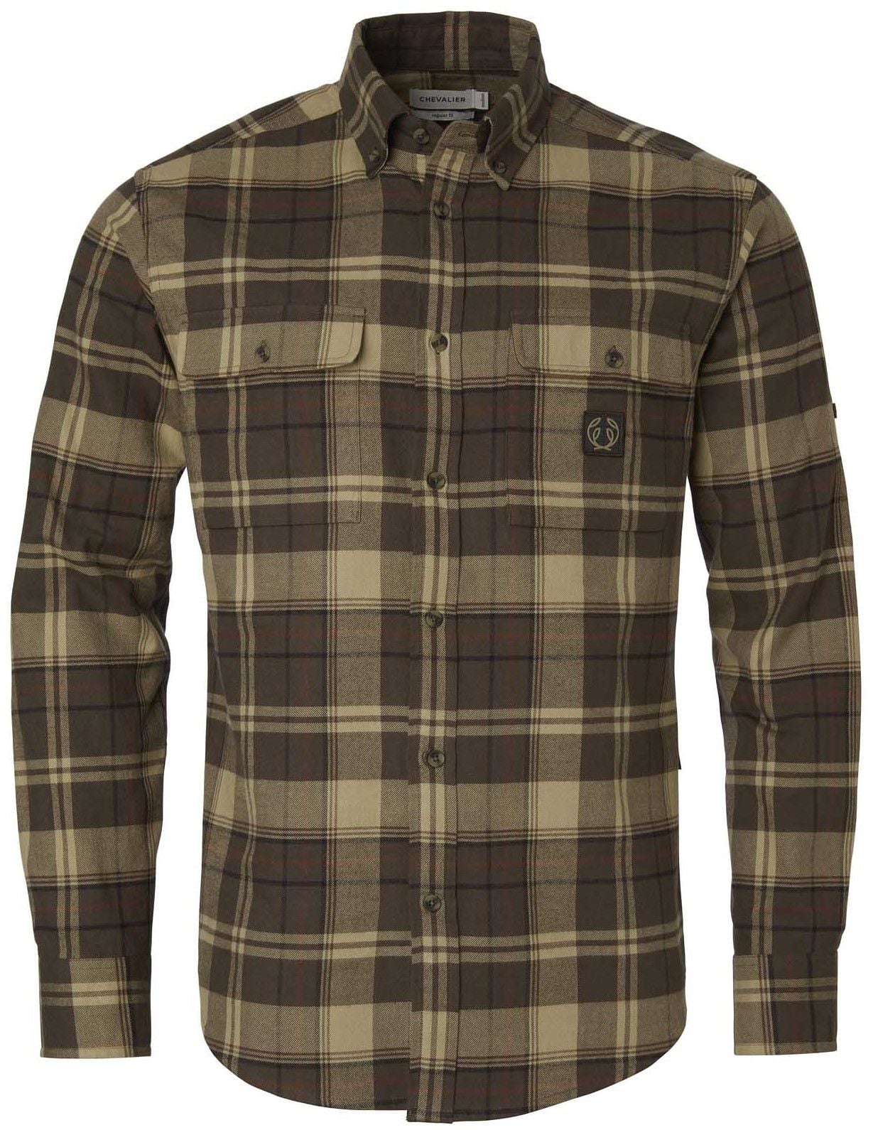 Heron Flannel Shirt Men Soil Brown Checked