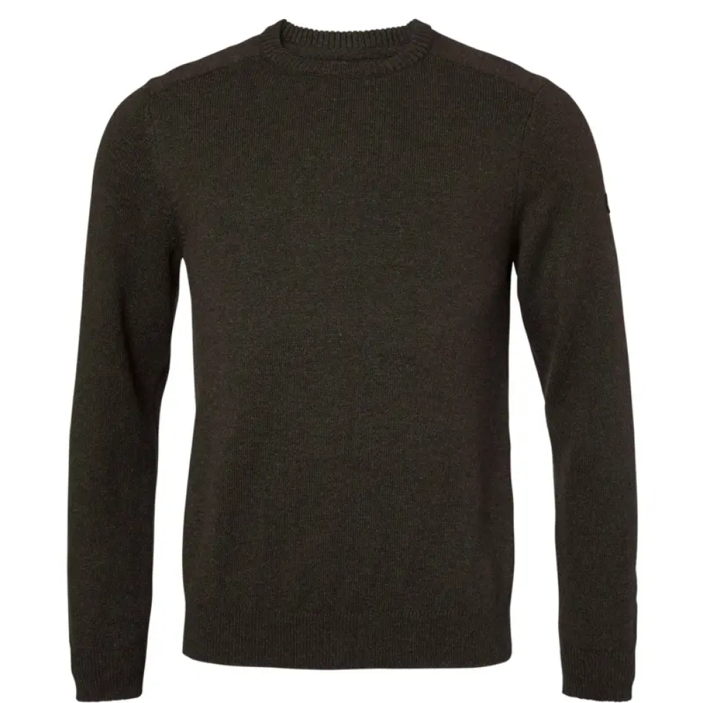 Milford O-Neck Wool Pullover Men Antler Brown