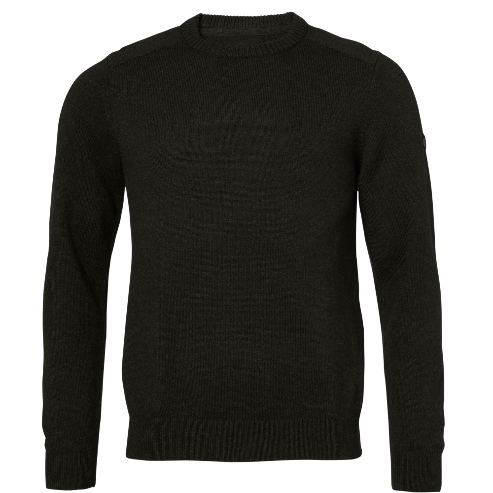 Milford O-Neck Wool Pullover Men Dark Green